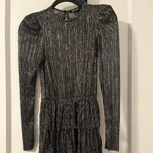 Sabina Musayev Monique Belted Metallic Minidress - Size XS